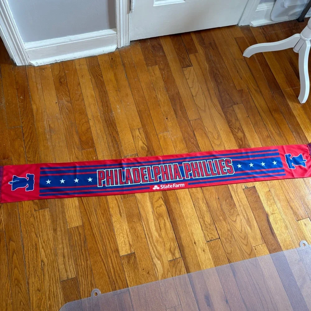 Philadelphia Phillies Scarf Red Blue State Farm Promo Fringe SGA 06/16/2026